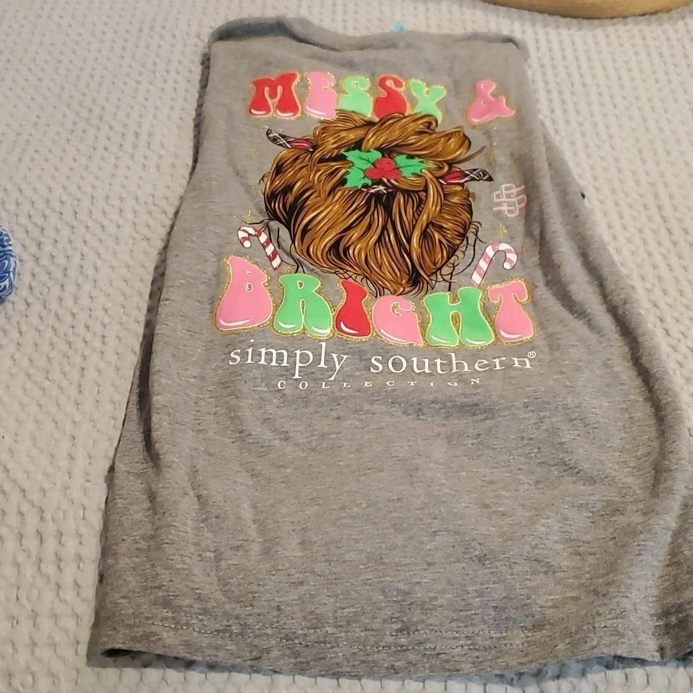 NWT Simply southern ‘messy and bright’ long sleeve shirt Size YM (#20)